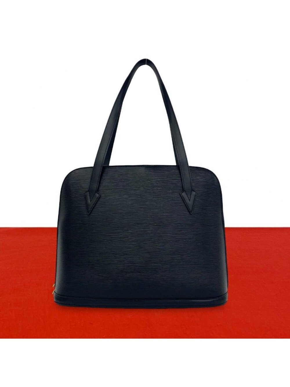 Louis Vuitton Vintage Lussac Epi Leather Tote Shoulder Bag Noir